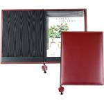 Rote Gesteppte Elegante Delmon Varone Dokumentenmappen DIN A4 aus Leder 