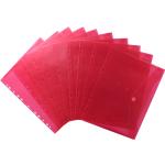 Rote Sichttaschen DIN A4 aus Kunststoff 10-teilig 