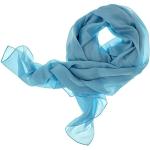 Hellblaue Elegante Seidentücher aus Seide für Damen Größe XXL für den für den Sommer 
