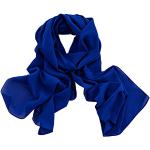 Dolce Abbraccio Damen Schal Stola Halstuch Tuch aus Chiffon für Frühling Sommer Ganzjährig Royalblau Blau