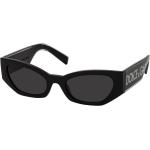 Schwarze Dolce & Gabbana Dolce Runde Cateye Sonnenbrillen aus Kunststoff für Damen 