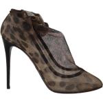 Braune Animal-Print Dolce & Gabbana Dolce Pfennigabsatz High Heel Stiefeletten & High Heel Boots für Damen Größe 36 