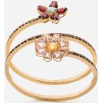 Goldene Blumenmuster Dolce & Gabbana Dolce Edelstein Armbänder mit Ländermotiv aus Gelbgold 18 Karat für Damen 