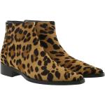 Reduzierte Braune Animal-Print Elegante Dolce & Gabbana Dolce Ankle Boots & Klassische Stiefeletten mit Reißverschluss aus Leder für Damen Größe 39 