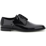 Reduzierte Schwarze Business Dolce & Gabbana Dolce Derby Schuhe mit Schnürsenkel aus Leder für Herren Größe 41,5 mit Absatzhöhe bis 3cm 