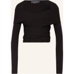 Reduzierte Schwarze Langärmelige Dolce & Gabbana Dolce Cropped Shirts aus Polyamid für Damen Größe S 