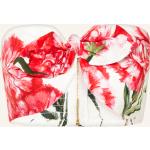 Reduzierte Rote Blumenmuster Dolce & Gabbana Dolce Damentops Gesmokte mit Reißverschluss aus Baumwolle Cropped Größe XS 