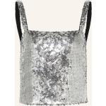 Reduzierte Silberne Dolce & Gabbana Dolce Crop-Tops & Bauchfreie Tops mit Pailletten mit Reißverschluss aus Seide Cropped für Damen Größe S 