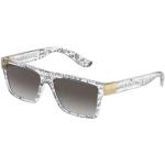 Hellgraue Dolce & Gabbana Dolce Rechteckige Rechteckige Sonnenbrillen aus Kunststoff für Damen 