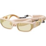 Beige Dolce & Gabbana Dolce Quadratische Kunststoffsonnenbrillen für Herren 