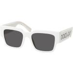 Weiße Dolce & Gabbana Dolce Quadratische Kunststoffsonnenbrillen für Herren 
