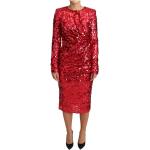 Reduzierte Rote Langärmelige Dolce & Gabbana Dolce Festliche Kleider mit Reißverschluss für Damen Größe L für Partys 
