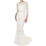 Reduzierte Weiße Dolce & Gabbana Dolce Maxi Spitzenkleider aus Spitze für Damen Größe S zur Hochzeit 