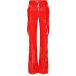 Rote Dolce & Gabbana Dolce Freizeithosen mit Reißverschluss aus PU für Damen Größe L 