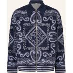 Hellblaue Ethno Dolce & Gabbana Dolce Übergangsjacken mit Reißverschluss aus Baumwolle für Herren Übergrößen 