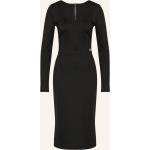 Schwarze Langärmelige Dolce & Gabbana Dolce Taillierte Kleider mit Reißverschluss aus Jersey für Damen Größe M 
