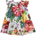 Reduzierte Violette Blumenmuster Kurzärmelige Dolce & Gabbana Dolce Blumenkleider für Kinder & Blümchenkleider für Kinder mit Knopf aus Baumwolle 