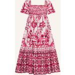 Reduzierte Pinke Kurzärmelige Dolce & Gabbana Dolce Kleider A-Linie Gesmokte mit Reißverschluss aus Baumwolle für Damen 