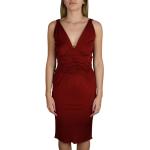 Reduzierte Rote Dolce & Gabbana Dolce V-Ausschnitt Plisseekleider mit Reißverschluss für Damen Größe S für den für den Frühling 