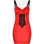Rote Ärmellose Dolce & Gabbana Dolce Mini Spitzenkleider mit Reißverschluss aus Seide für Damen Größe M 