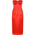 Rote Ärmellose Dolce & Gabbana Dolce Satinkleider mit Reißverschluss aus Seide für Damen Größe L 