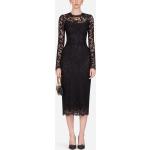 Schwarze Langärmelige Dolce & Gabbana Dolce Spitzenkleider mit Reißverschluss aus Spitze für Damen Größe S 