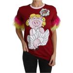 Reduzierte Rote Bestickte Dolce & Gabbana Dolce T-Shirts aus Baumwolle für Damen 
