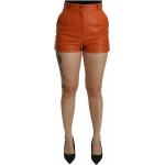 Reduzierte Orange Dolce & Gabbana Dolce Leder Hotpants aus Leder für Damen Größe S 