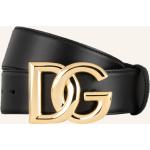 Schwarze Dolce & Gabbana Dolce Ledergürtel aus Glattleder für Damen Übergrößen Länge 70 