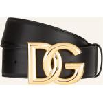 Schwarze Dolce & Gabbana Dolce Ledergürtel aus Glattleder für Damen Länge 85 