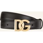 Schwarze Dolce & Gabbana Dolce Ledergürtel aus Glattleder für Damen Länge 75 