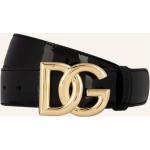 Schwarze Lack-Optik Dolce & Gabbana Dolce Ledergürtel aus Leder für Damen Länge 75 