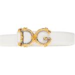 Reduzierte Weiße Dolce & Gabbana Dolce Ledergürtel aus Kalbsleder für Damen Länge 75 