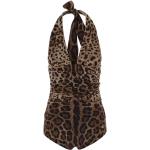 Reduzierte Braune Animal-Print Dolce & Gabbana Dolce Damenbadeanzüge mit Leopard-Motiv aus Polyamid Größe S 