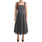 Dolce & Gabbana, Geometrisches A-Line Midi Kleid Black, Damen, Größe: M