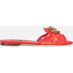 Rote Dolce & Gabbana Dolce Spitze Mules aus Mesh für Damen Größe 37,5 mit Absatzhöhe 5cm bis 7cm 