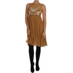 Reduzierte Braune Dolce & Gabbana Dolce Midi Midikleider & knielange Kleider mit Reißverschluss für Damen Größe S für Partys 