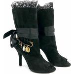 Schwarze Vintage Dolce & Gabbana Dolce Offene Peeptoe Stiefeletten & Peeptoe Boots für Damen Größe 36,5 