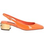 Orange Dolce & Gabbana Dolce Runde Blockabsatz Slingback Pumps aus Kalbsleder für Damen Größe 35,5 