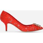 Rote Dolce & Gabbana Dolce Damenpumps aus Leder Größe 34 