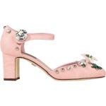 Reduzierte Pinke Dolce & Gabbana Dolce Pumps mit Nieten mit Nieten mit Riemchen aus Leder für Damen Größe 36 mit Absatzhöhe 5cm bis 7cm 