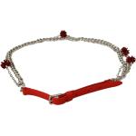 Reduzierte Rote Blumenmuster Elegante Dolce & Gabbana Dolce Taillengürtel aus Leder für Damen Länge 80 