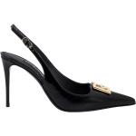 Reduzierte Schwarze Dolce & Gabbana Dolce Spitze High Heels & Stiletto-Pumps mit Riemchen aus Leder für Damen Größe 37,5 