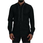Reduzierte Schwarze Dolce & Gabbana Dolce Slim Fit Hemden aus Baumwolle für Herren Größe 3 XL 