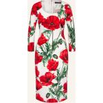 Reduzierte Rote Blumenmuster Langärmelige Dolce & Gabbana Dolce Langarmkleider mit Reißverschluss aus Seide für Damen Größe XS für den für den Winter 