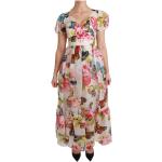 Ärmellose Blumenmuster Boho Dolce & Gabbana Dolce Midi V-Ausschnitt Abendkleider A-Linie für mit Reißverschluss für Damen Größe S für den Sommer - versandkostenfrei 