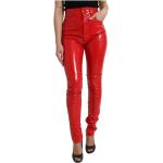 Reduzierte Rote Dolce & Gabbana Dolce Skinny Jeans mit Reißverschluss aus Denim für Damen Größe S 