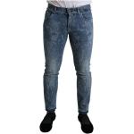 Reduzierte Blaue Dolce & Gabbana Dolce Slim Fit Jeans mit Reißverschluss aus Denim für Herren Größe 5 XL 
