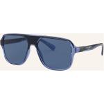 Blaue Dolce & Gabbana Dolce Rechteckige Rechteckige Sonnenbrillen aus Kunststoff für Damen 