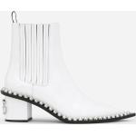 Weiße Dolce & Gabbana Dolce Stiefeletten & Boots mit Nieten mit Nieten aus Kalbsleder für Damen Größe 37,5 mit Absatzhöhe 5cm bis 7cm 